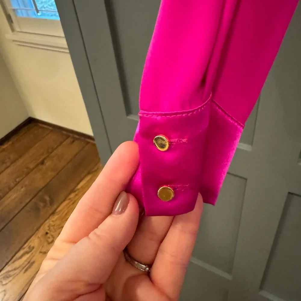 Amanda Uprichard 100% silk blouse/tunic/popover in pink - Picture 2 of 6